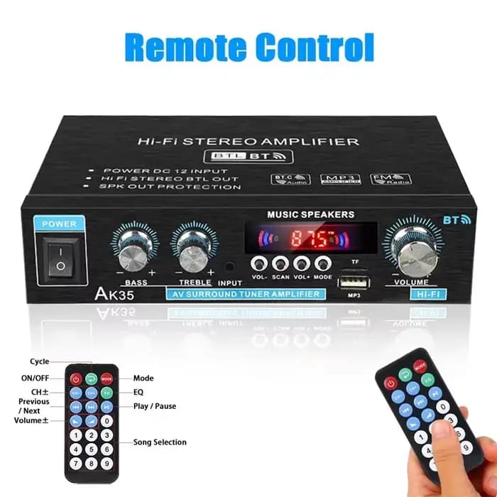 Amplificateur Stéréo Audio Bluetooth, Amplificateurs Numpopularité Domestiques, Hifi, FM, Audio USB, 110-240V, AK35, 800W, 2 Canaux