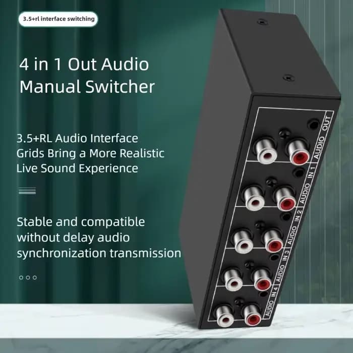 Commutateur Audio 4 en 1, sélecteur Audio stéréo RCA AUX, 4 entrées, 1 sortie, passif 3.5mm, Aux L/R