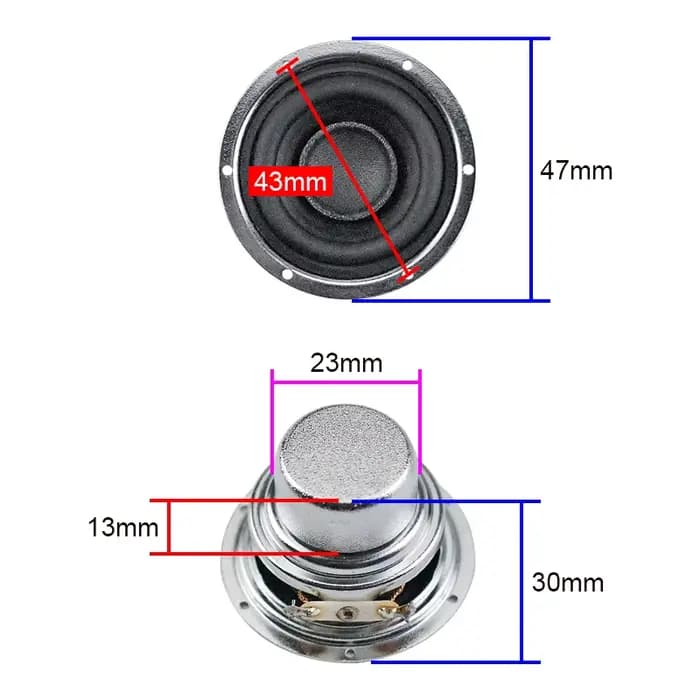 Haut-parleur Harman Kardon, 1.75 pouces, 47mm, course longue, gamme complète, fréquence, klaxon, touriste, cadre chromé en néodyme, 4ohm, 2 pièces