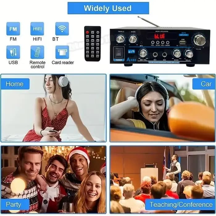 HiFi amplificateur numérique puissance maximale 90Wx2 canaux 2.0 Bluetooth Surround son ampli haut-parleur pour maison