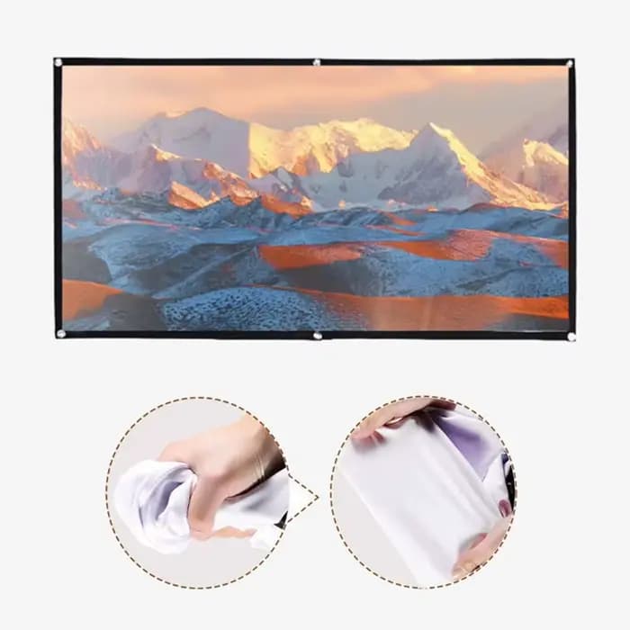 Écran de projecteur HD portable 16:9 - Rideau pliable 60/72/84/100/120 pouces pour cinéma maison