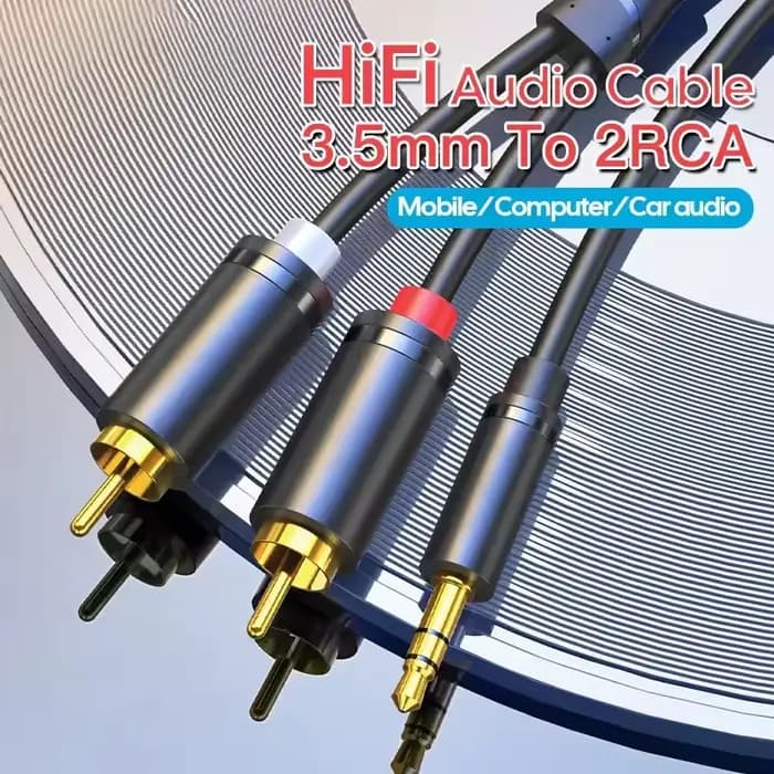 Câble Audio RCA Jack 3.5 à 2 câbles Aux RCA