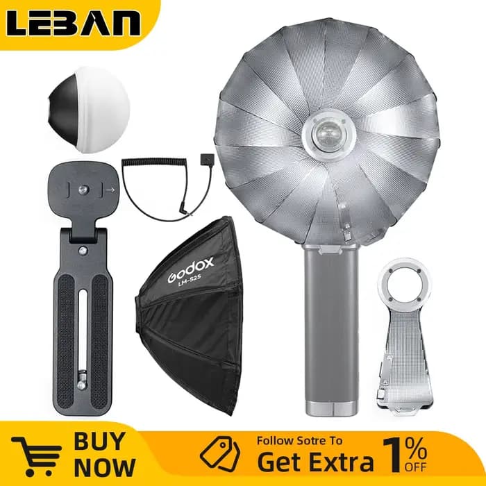 Godox Lux Master Accessoires LM-S25 Octogonal Softbox LM-R27 Type de Ventilateur Réflecteur LM-R28