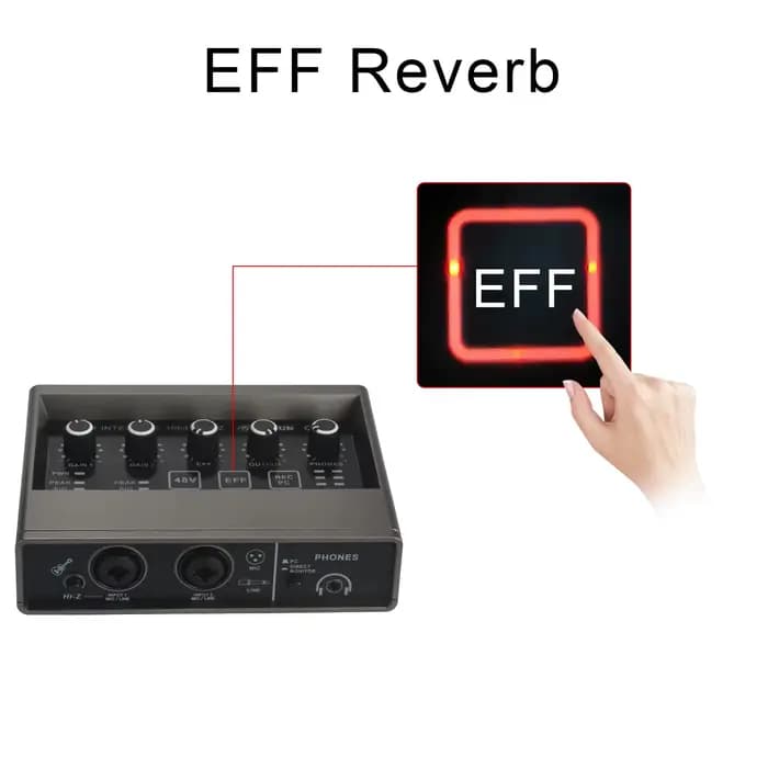 TEYUN effets écho 2 entrées Interface Audio PC enregistrement en Studio pour guitare électrique carte son externe 48V Podcast en direct Q-16