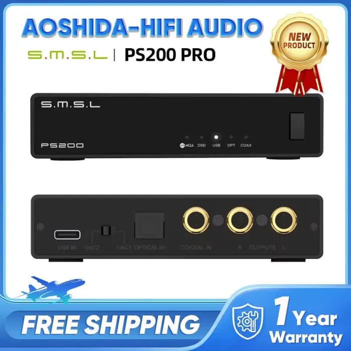 SMSL PS200 PRO DAC convertisseur Audio multifonctionnel DAC haute résolution MQA DSD512 double décodeur ES9039Q2M pour la musique de voiture à domicile