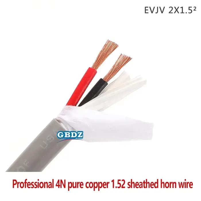  EVJV 1.5 carré 2 Core câble de haut-parleur sans oxygène cuivre Performance Audio Surround gainé klaxon