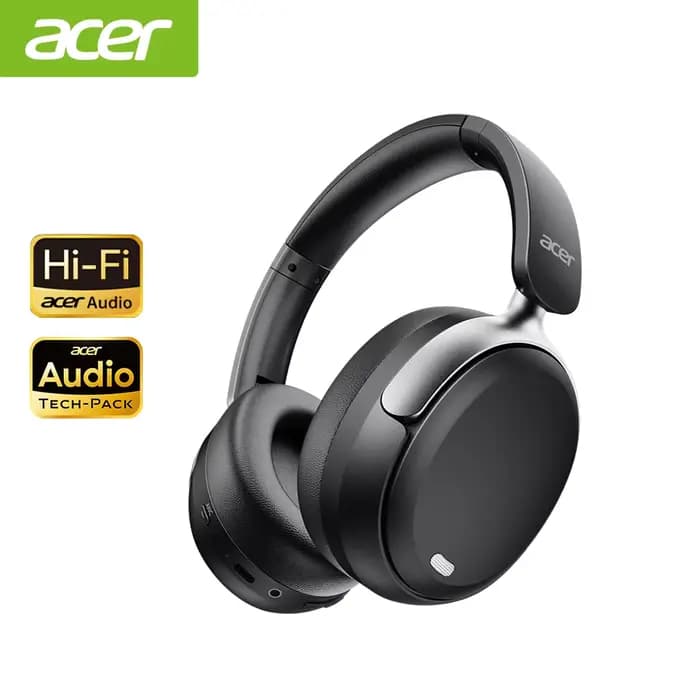 Acer OHR516 ANC casque sans fil 48dB suppression du bruit hi-res Audio spatial écouteur avec LDAC Bl