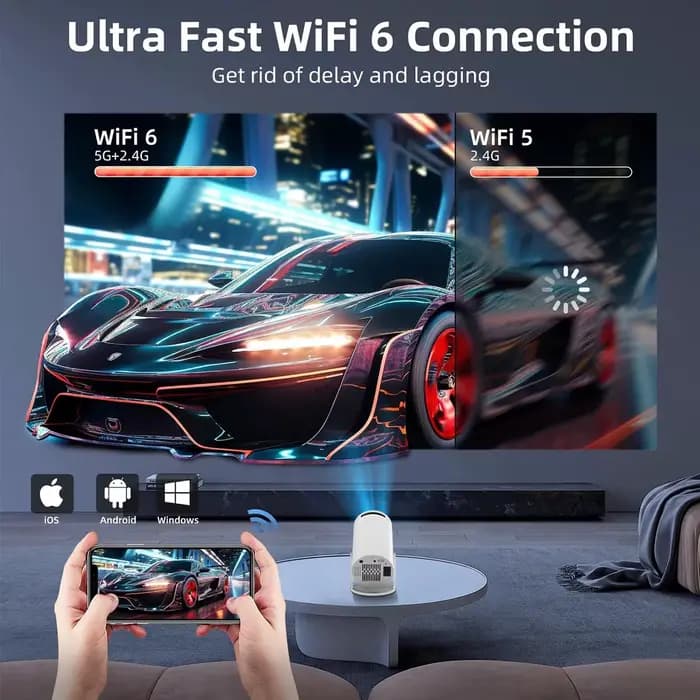 Projecteur 4K HY300 2026 avec double Wi-Fi 6