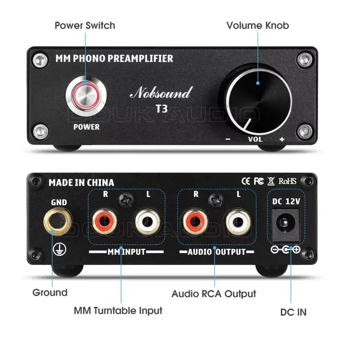 Préamplificateur de scène phono HiFi Douk Audio MM RIAA pour tourne-disque