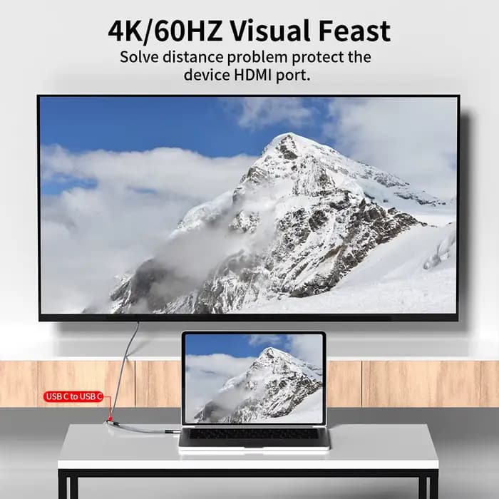 Câble d'extension USB C Audio/vidéo 4K @ 60HZ type-c mâle à femelle