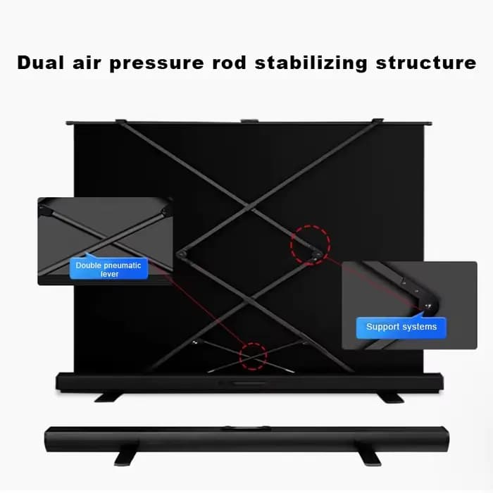 Projecteur portable rétractable plein écran en fibre de verre gris 60-120 pouces Projection avec support 16:9 4:3 pour le bureau extérieur de cinéma maison
