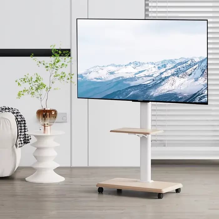 Meuble TV mobile robuste pour téléviseurs de 26 à 75 pouces – Chariot roulant avec roulettes de verrouillage