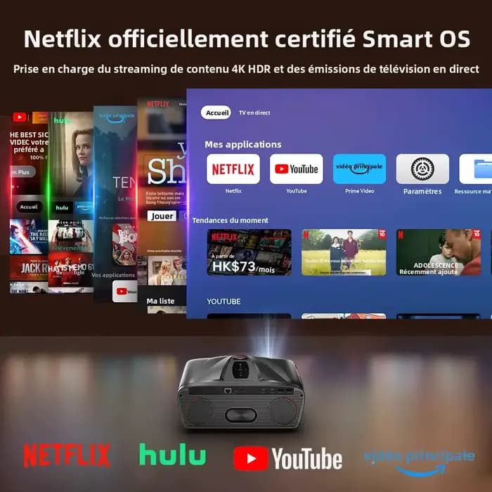 Projecteur intelligent 4K certifié Netflix