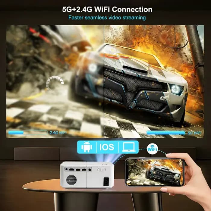 Projecteur vidéo portable mini HD300 Full HD 4K 3D 5G WIFI Smart TV Home Cinéma HD 1080P