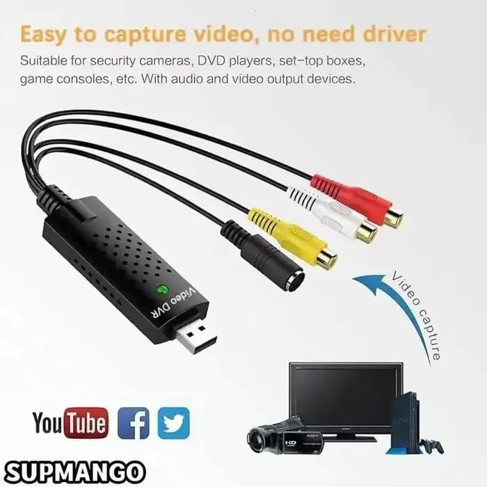 Carte de capture vidéo et audio USB 2.0 Easy Cap – Adaptateur