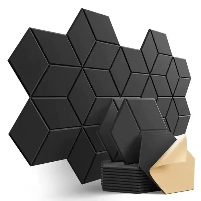Panneau de mousse d'isolation phonique hexagonal auto-adhésif