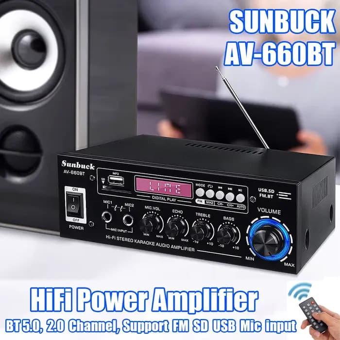 Amplificateurs de puissance audio AK35/AV-660BT 2 canaux HiFi compatible Bluetooth système de son de cinéma maison 110/220V