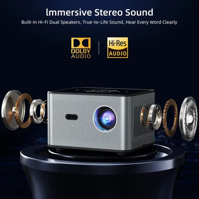 Xnano X3Pro Smart Projector Natif 720P Android 11 190ANS 4K Décode Dual WiFi BT5.0 Portable Home Cinema