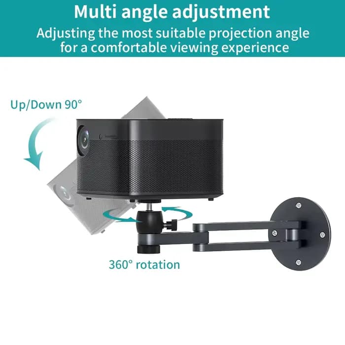 Support de montage mural pour projecteur multi-angle réglable pliable Rotation à 360 degrés