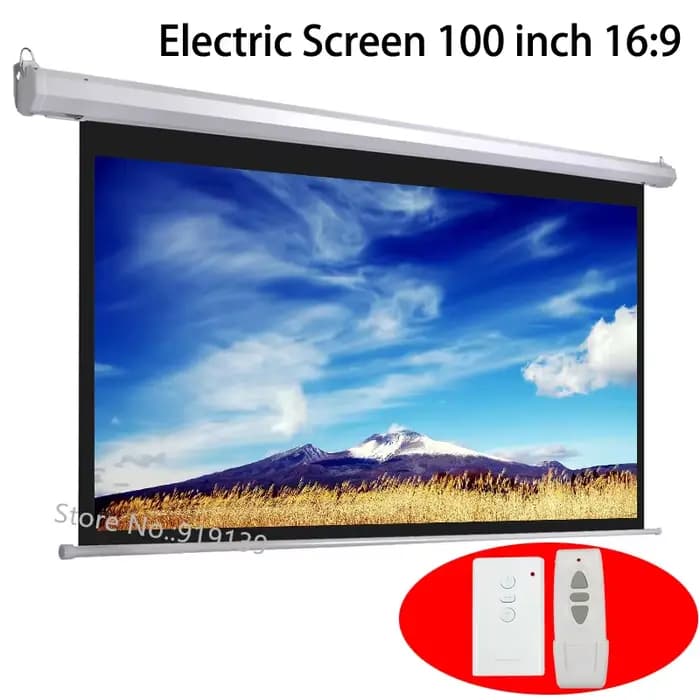 Écran électrique HD 100 pouces 16:9, pour projecteur Laser 3D LED DLP, écrans de Projection motorisé