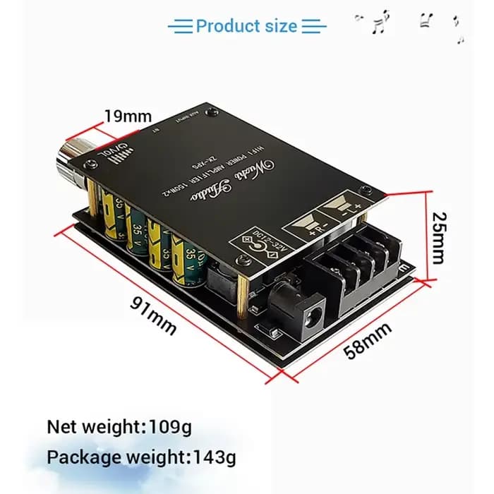 Amplificateur de puissance Audio 2x100W TDA7498E