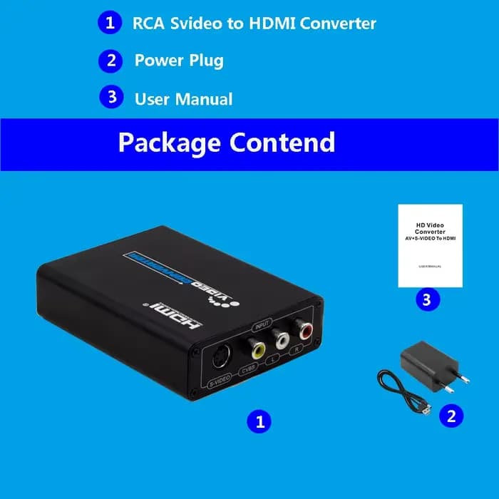 Convertisseur Audio-vidéo AV s-vidéo CVBS L/R vers adaptateur de commutation 3.5mm compatible HDMI c