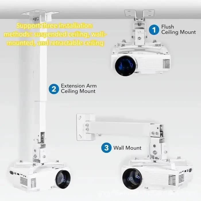 Support de projecteur rétractable avec bras extensibles