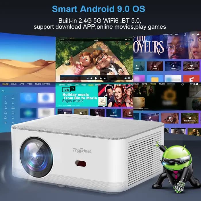 Mini projecteur portable ThundeaL TD92 Pro FHD 1080P Full HD Beam 4K Vidéo WiFi