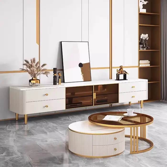 Moderne avec support meuble Tv français luxe beauté minimaliste