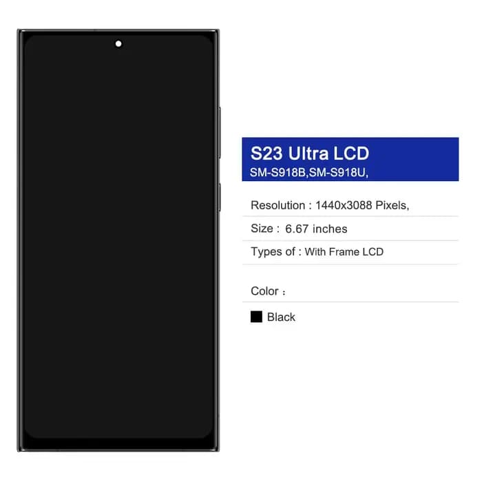 Écran tactile LCD Super AMOLED avec châssis