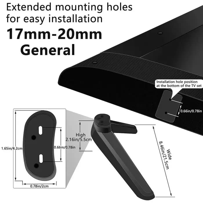 Support de base de télévision de remplacement | Compatible avec plusieurs modèles | Complet avec vis et rondelles |