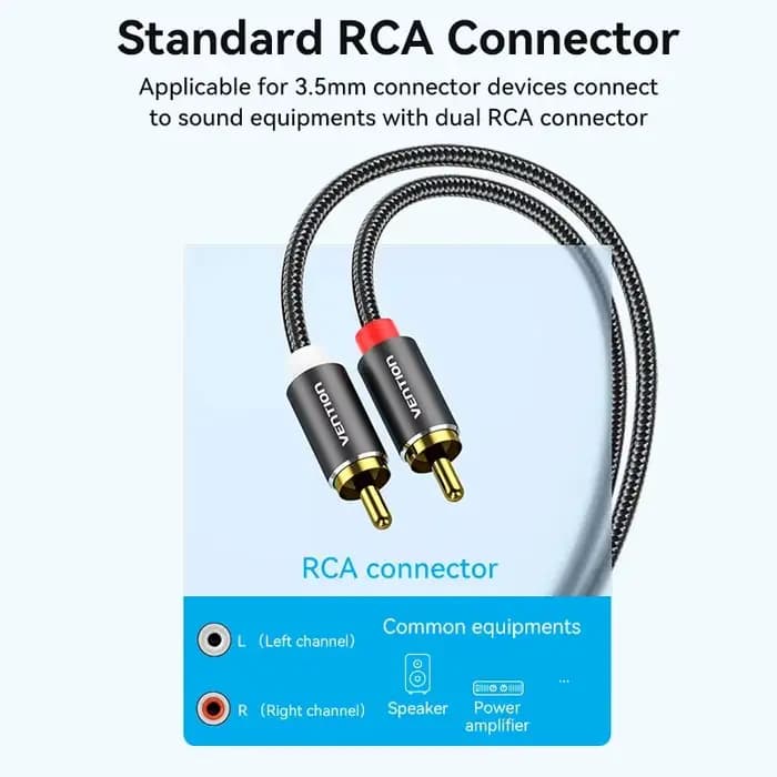 Vention câble RCA 3.5mm à 2RCA séparateur RCA Jack 3.5