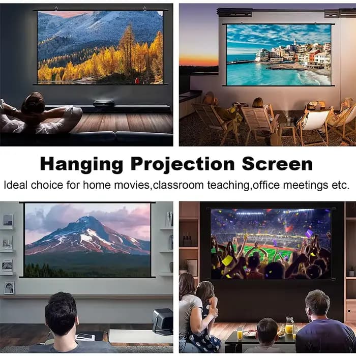 Écran monté sur projecteur blanc lavable anti-rides pliable 16:9 de 60 pouces pour une utilisation intérieure et