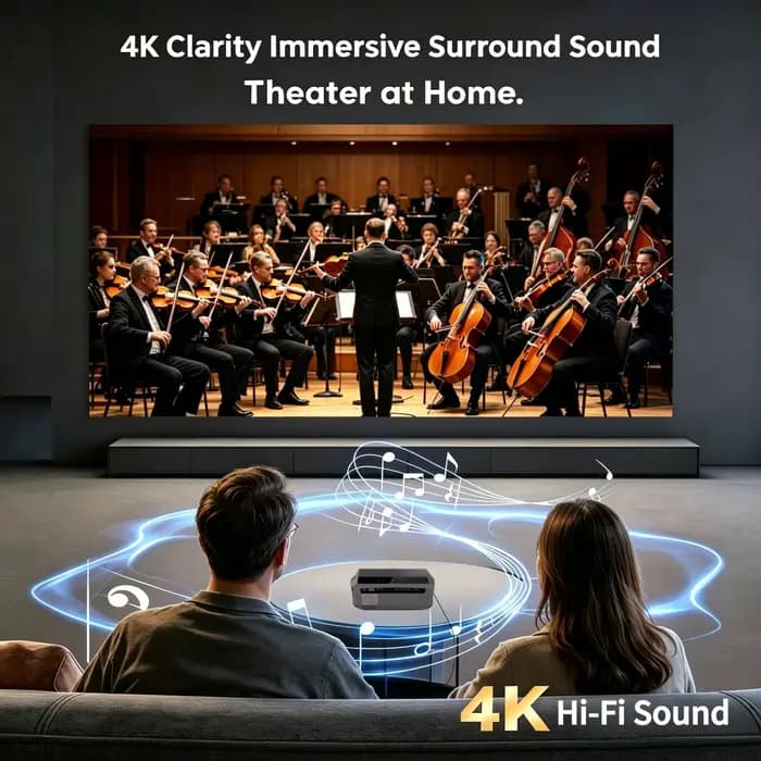 Projecteur 4K 3800 ANSI Android Smart TV avec mise au point automatique