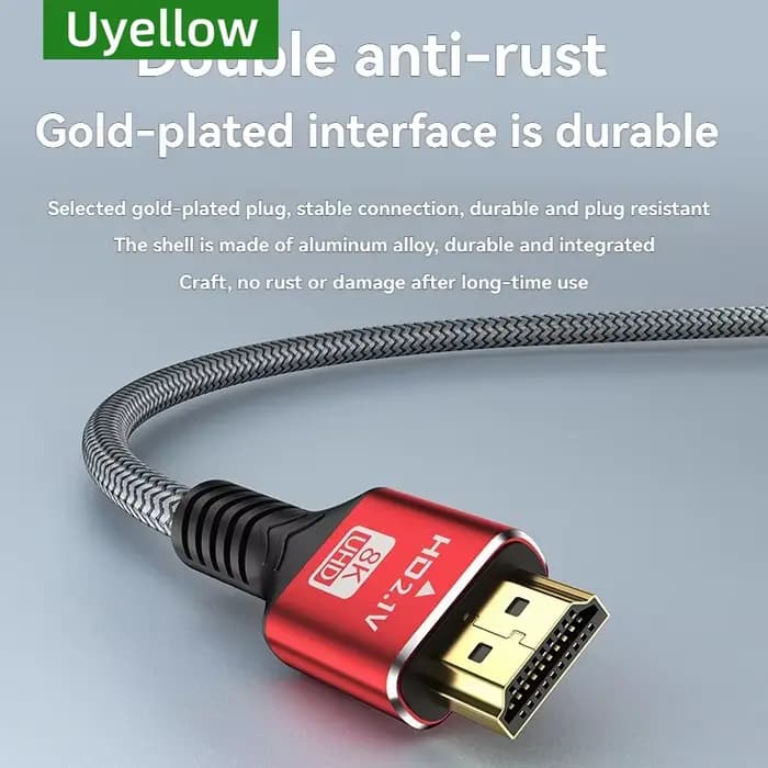 Uyellow 48Gbps câble compatible HDMI 8K 60Hz 50cm 1m 2m 3m 5m