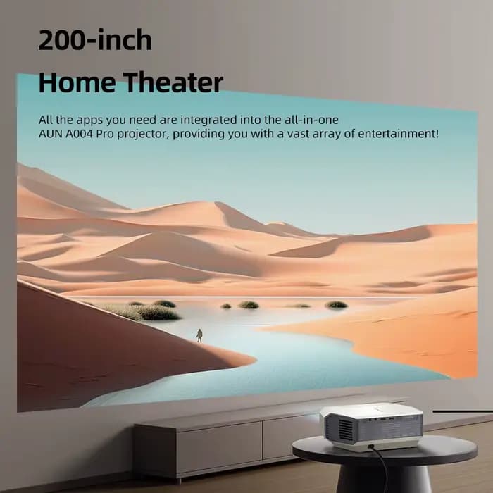 AUN A004 Pro Android projecteur Portable Full HD Home cinéma 4K décodage de film 1080P vidéoprojecteur mise au point électrique 3D MINI théâtre