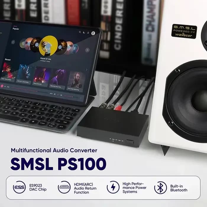 SMSL PS100 convertisseur Audio multifonctionnel DAC HDMI ARC ES9023 puce