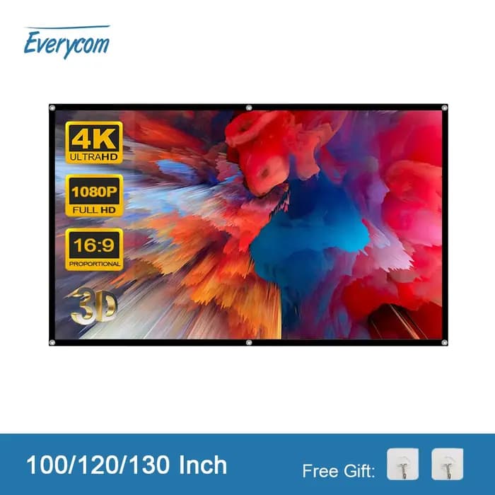 Everycom – écran de projecteur 100 120 130 pouces