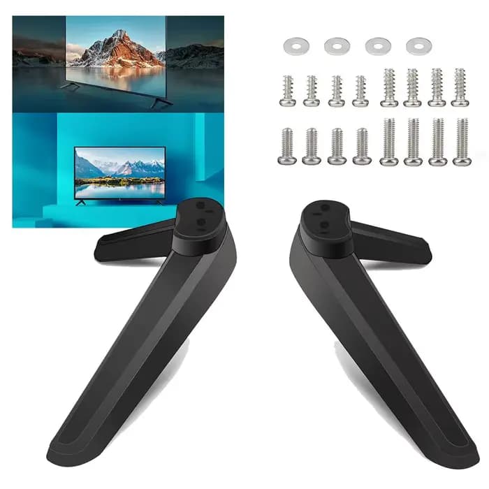Support de base de télévision de remplacement | Compatible avec plusieurs modèles | Complet avec vis et rondelles |