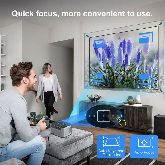 Mini projecteur intelligent HM106 2G 16G Android 720P HDR10+ WiFi 2.4G&5G BT5.0