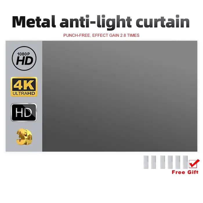 Écran de projecteur anti-lumière haute luminosité 84-150 pouces