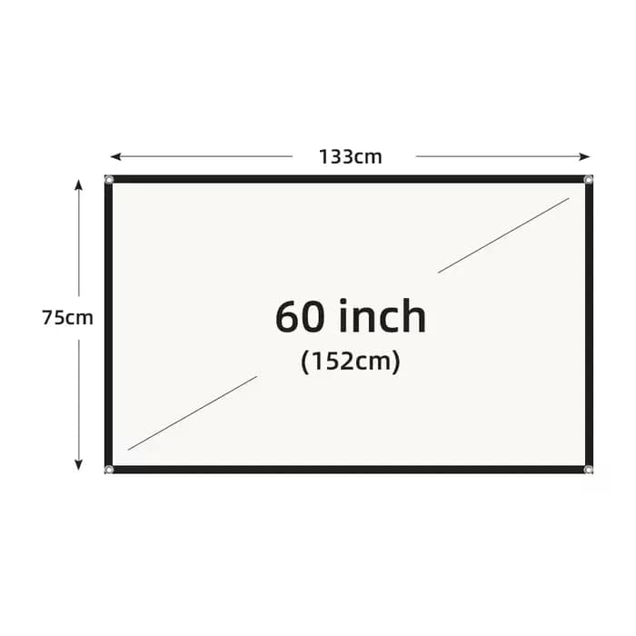 Écran de projection LEJIADA 16:9 à grille blanche anti-lumière, qualité d'image 4K HD 160 ° Grand