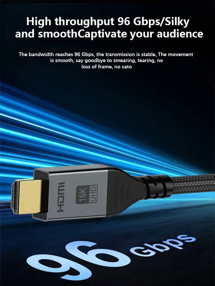 Câble HDMI 16K@60Hz 8K@240Hz 4K@480Hz 96 Gbps haute vitesse pour console de jeu PS5