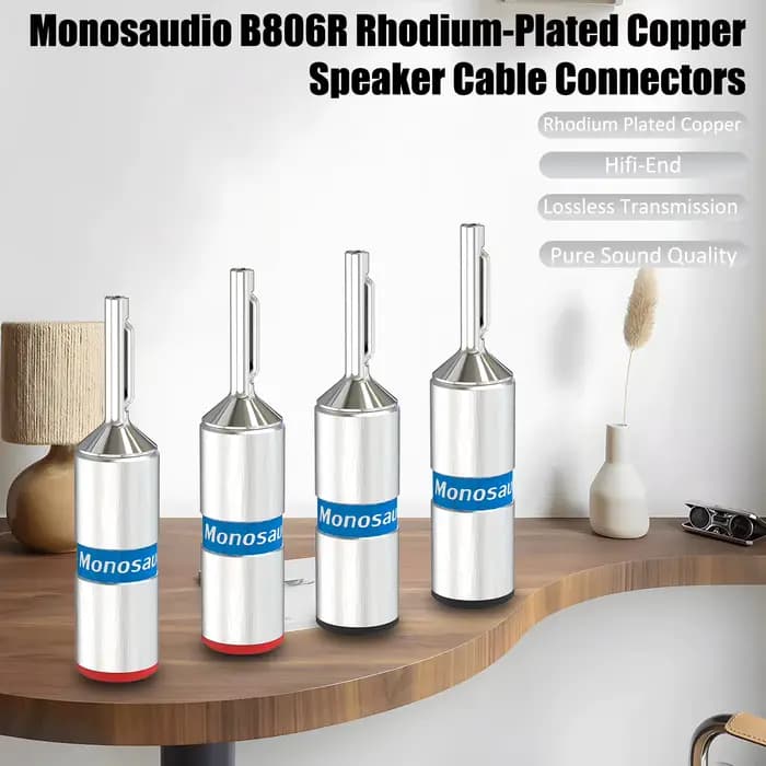 Monosaudio connecteur banane en cuivre pur plaqué Rhodium/or Terminal Audio Hifi fiches de haut-parleur
