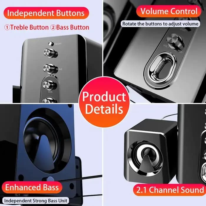 Haut-parleurs d'ordinateur système de cinéma maison PC basse caisson de basses haut-parleur Bluetooth musique 4D Surround barre de son pour Boombox ordinateur de bureau