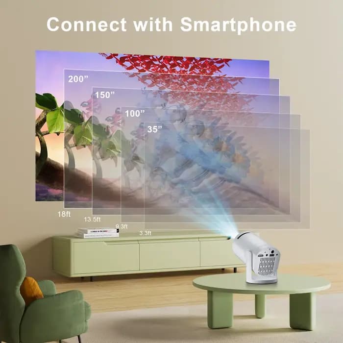 Mini projecteur sans fil Salange Q5 WIFI 6 compatible 1080P portable 180° °