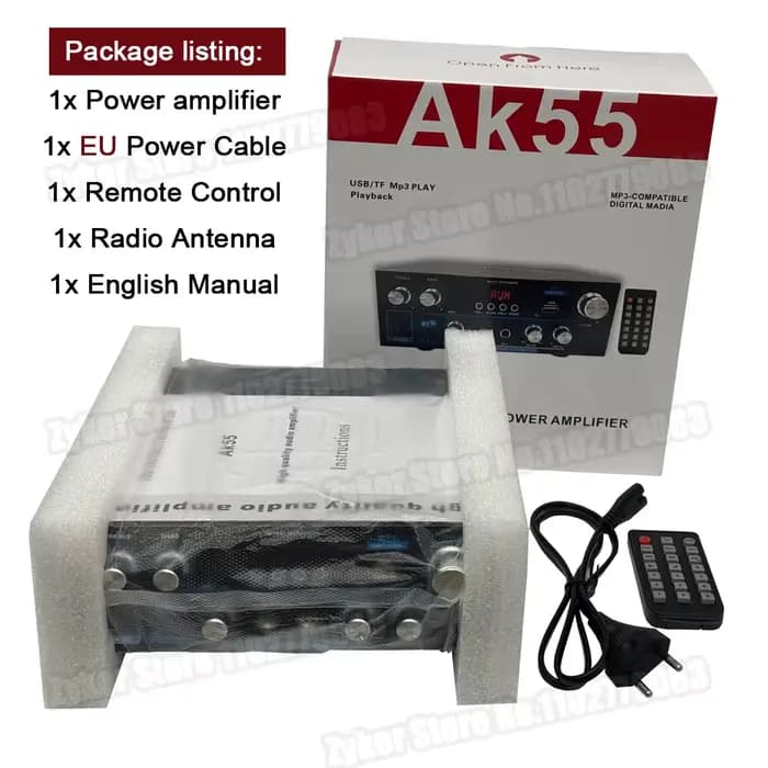 AK55 HiFi amplificateur numérique puissance maximale 90Wx2 canaux 2.0 Bluetooth Surround son ampli h