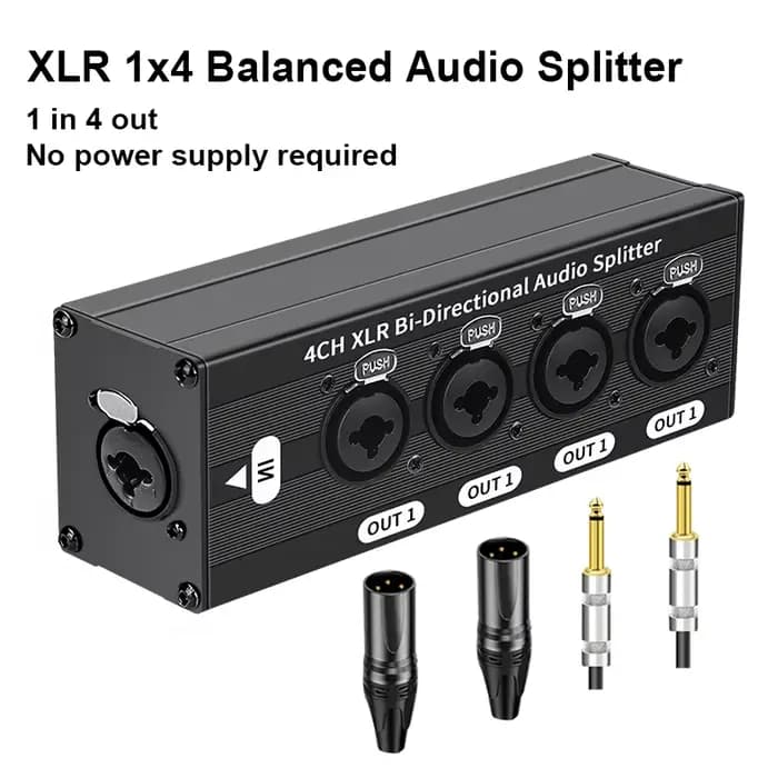 Répartiteur audio XLR équilibré 3 broches 1 entrée 4 sorties