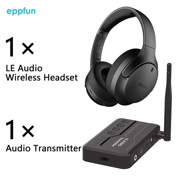 Émetteur Bluetooth LE Audio et système de casque TV, émetteur-récepteur Aptx sans perte/Auracast pou