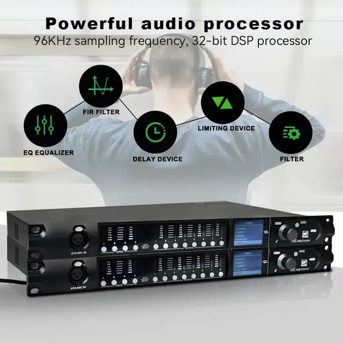 Paulkitson Driverack SD448 Processeur audio numérique avec FIR/EQ automatique, carte son USB intégré